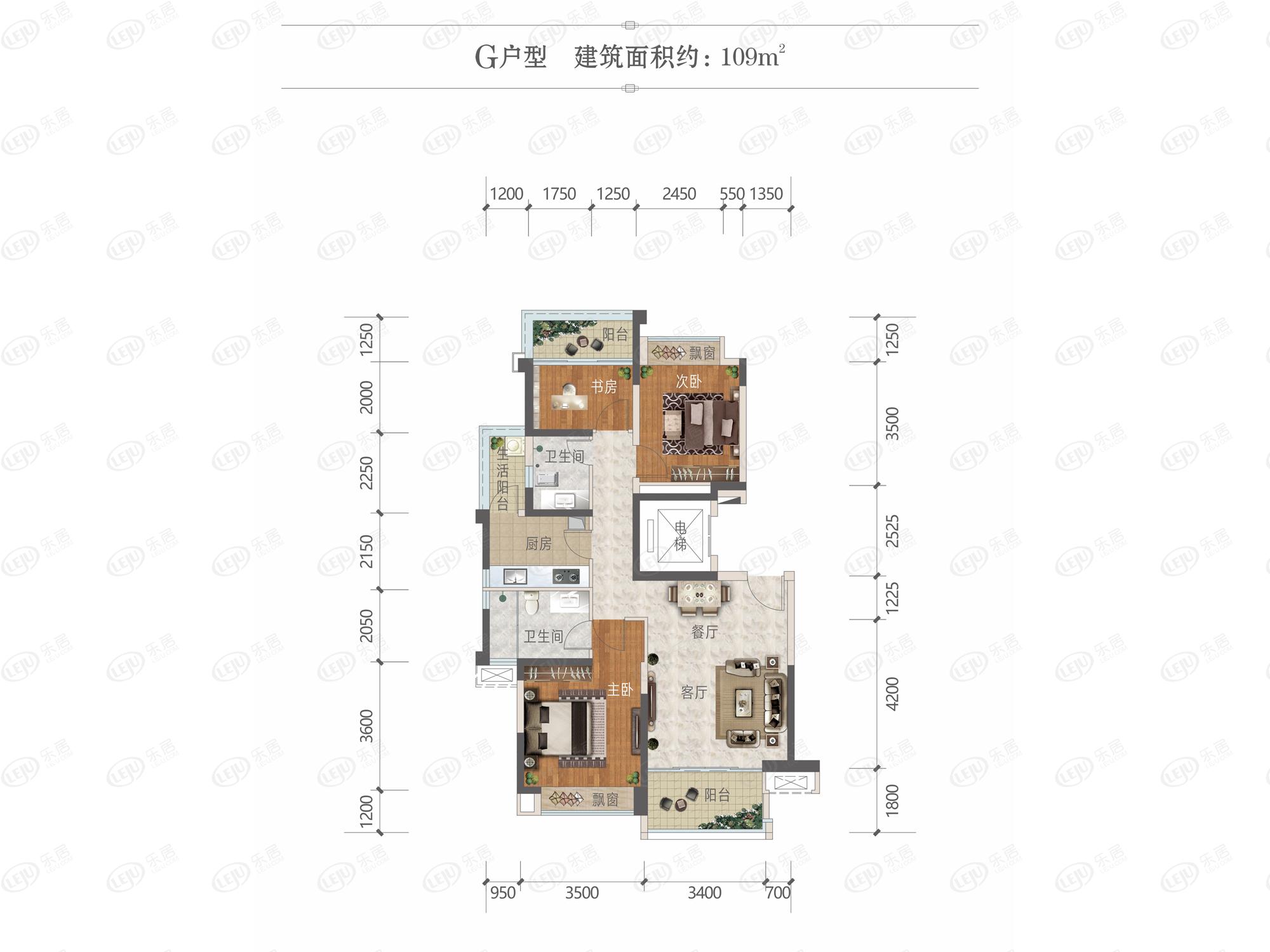 都江堰竹径悦山在售108.38~128.76㎡房源 约8500元/㎡起