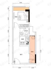 花样年别样城1室1厅1卫户型图