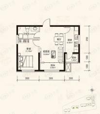 鼎力叶知林2室1厅1卫户型图