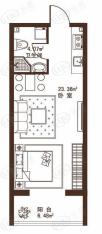 观澜宝邸公寓户型10 一室一卫户型图