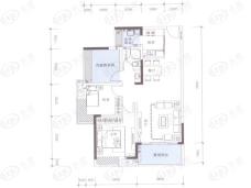 中海水岸城花园2室2厅1卫户型图
