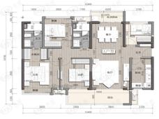 肇庆招商依云水岸阔景四房户型图