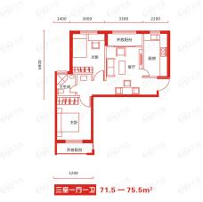 万祥海顿花园万祥海顿花园户型图三室一厅一卫71.5户型图