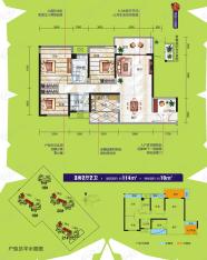 盛天小世界3室2厅2卫户型图