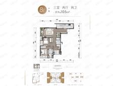 新城春山拾鸣3室2厅2卫户型图