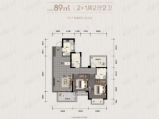 南宁锦樾府3室2厅2卫户型图