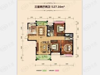 会龙山·源著1栋A4户型127.16㎡户型图