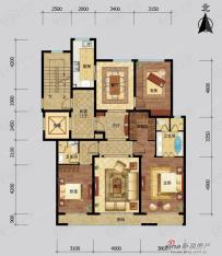 绿城翡翠园3室2厅2卫户型图