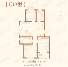 万豪胶东首府C户型户型图