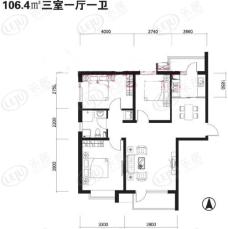 新希望家园3室1厅1卫户型图