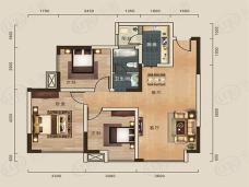 伊顿公馆3室1厅1卫户型图