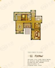 佳兆业壹号公馆别墅C户型 面积约440平米 一层约159平米户型图