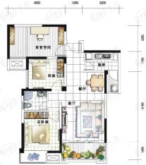 中信未来城2室2厅1卫户型图