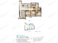 云霄中梁首府四房两厅两卫129㎡户型图