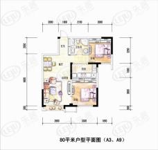 吉林中海国际社区3室2厅1卫户型图