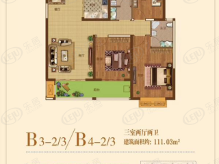 延津·美好生活家园B3-2/3 B4-2/3户型图
