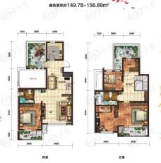 城建逸品假日三室二厅二卫户型户型图