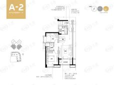 万科又一城2室2厅1卫户型图