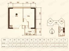 富力国际金融中心5栋01户型户型图