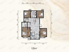 雅居乐滨河雅郡125户型户型图