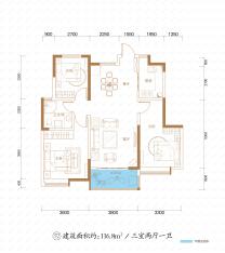 九悦香都3室2厅1卫户型图