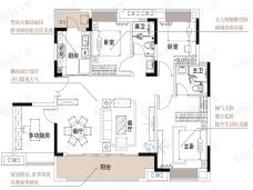 美的·国宾府137㎡舒居平层户型图