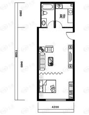 尚座·学府综合体1室1厅1卫户型图