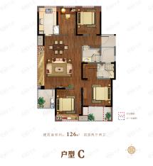 荣安·翡翠半岛126方C户型户型图