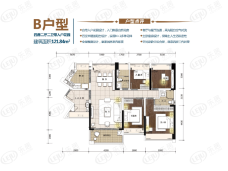 江海怡景湾4室2厅2卫户型图