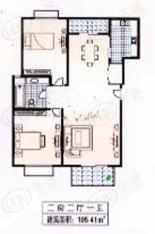 嘉禄新苑二期房型: 二房;  面积段: 105.41 －105.41 平方米;
户型图