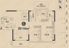 广州时代倾城1栋/5栋标准层06房户型图