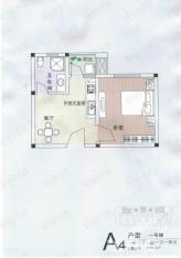 丽阳兰庭一室一厅一厨一卫一阳台　44.2M2户型图