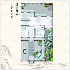 青建明清册D户型 首层平面图户型图