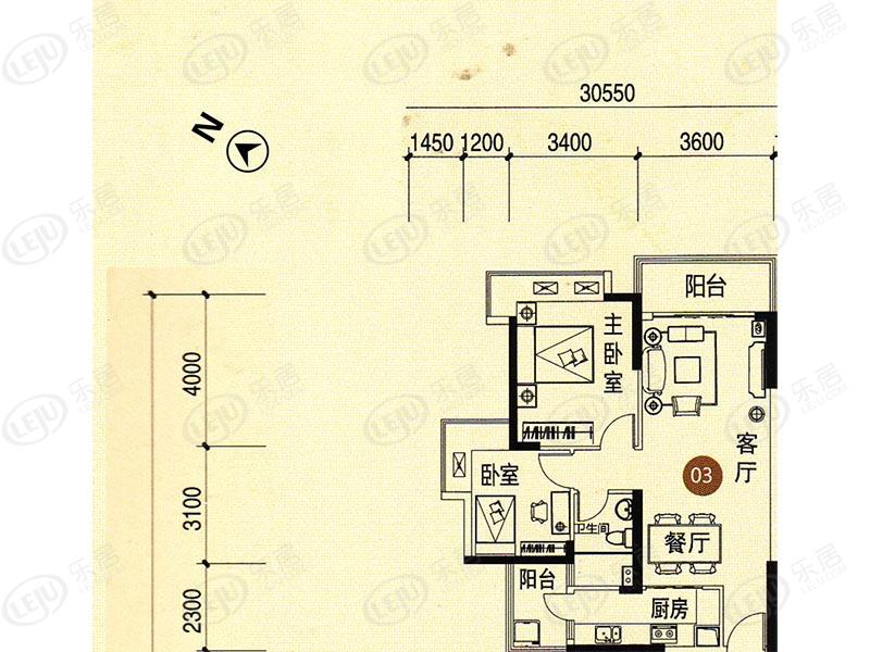 三水保利御江南户型解密 建面为85 ㎡