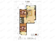 坤泽10里城2室2厅1卫户型图