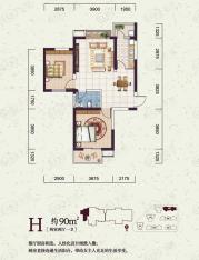 金泰假日花城2室2厅1卫户型图