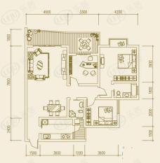 棠城丽都3室2厅2卫户型图