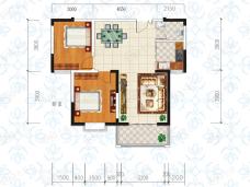 香堤雅居2室2厅1卫户型图