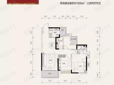 保利香槟国际3室2厅2卫户型图