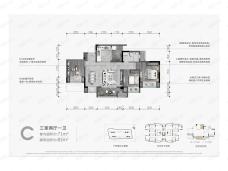 东原大发印未来3室2厅1卫户型图