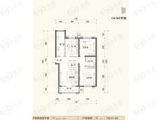 紫御瀚城3A户型-三室两厅一卫-102.31平米户型图
