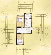 尚品阳光尚品阳光 户型图  2室1厅1卫72.28平米户型图
