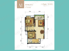 三利麓山城2室2厅1卫户型图