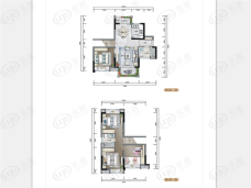 中国铁建湖心公馆B1户型户型图