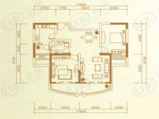 绿城西子·郁金香岸房型: 二房;  面积段: 90 －106.35 平方米;户型图