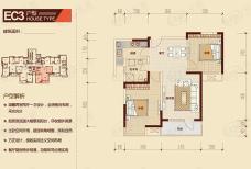 金地叁拾峯二室二厅一卫户型图