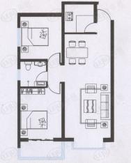 帝都国际城2室2厅1卫户型图