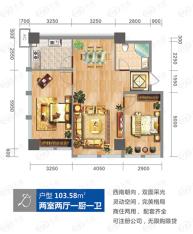 泾渭国际中心D户型公寓户型图