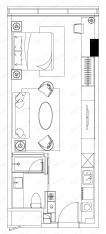 狮山中心1室1厅1卫户型图