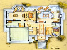 金樽花园房型: 单幢别墅;  面积段: 360 －700 平方米;户型图
